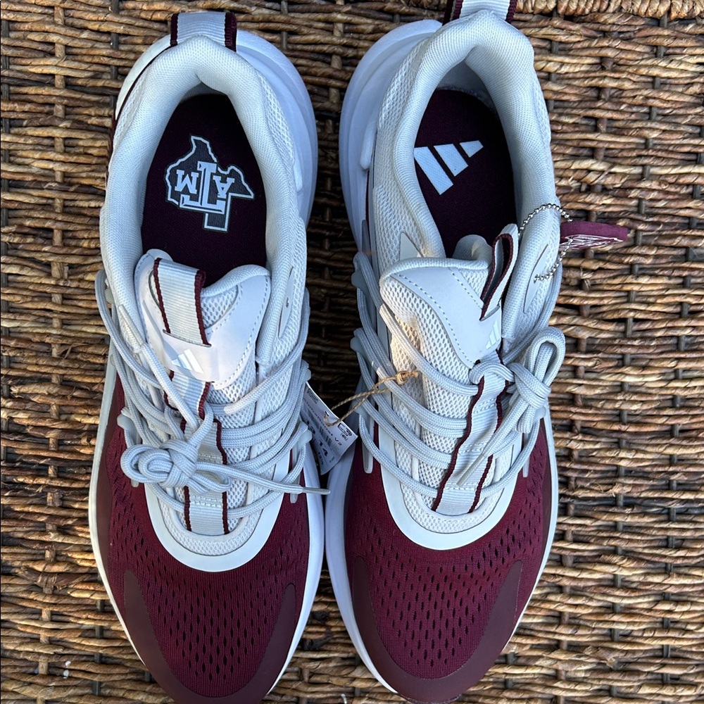 Texas A&M Athletic Sneakers Burgandy/Cool Grey Cloud White NEW - Picture 12 of 12